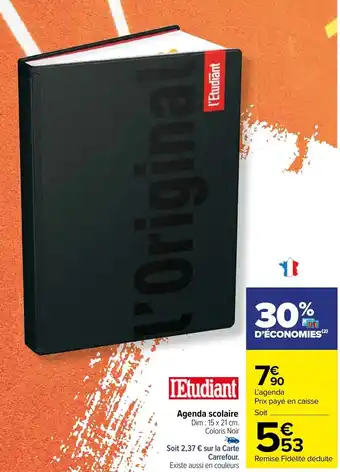 Carrefour Agenda scolaire offre