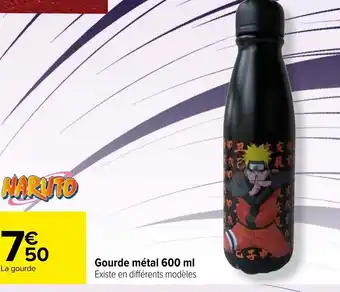 Carrefour Gourde métal 600 ml Existe en différents modèles offre