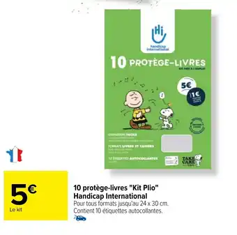 10 protĂšge-livres "Kit Plio" Handicap International
