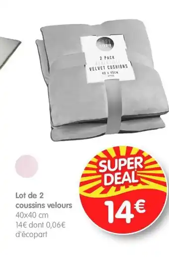 b&m Lot de 2 velours coussins offre