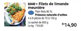 Thiriet Filets de limande meunière offre