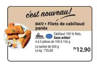 Thiriet Filets de cabillaud panés offre