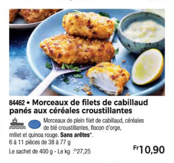 Thiriet Morceaux de filets de cabillaud panés aux céréales croustillantes offre