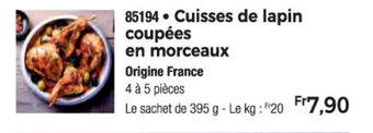Thiriet Cuisses de lapin coupées en morceaux offre