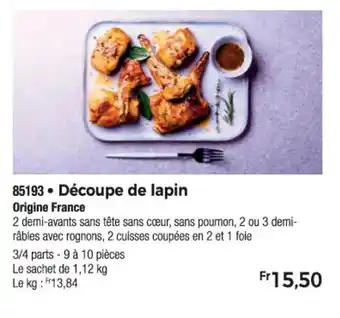 Thiriet Découpe de lapin offre
