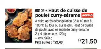 Thiriet Haut de cuisse de poulet curry-sésame offre