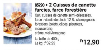 Thiriet 2 Cuisses de canette farcies, farce forestière offre