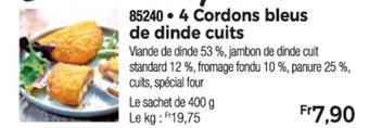 Thiriet 4 Cordons bleus de dinde cuits offre