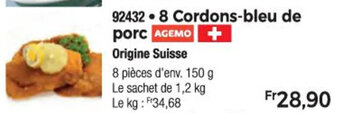 Thiriet 8 Cordons-bleu de porc offre
