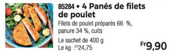 Thiriet 4 Panés de filets de poulet offre