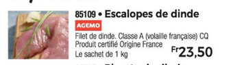 Thiriet Escalopes de dinde offre