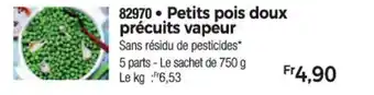 Thiriet Petits pois doux précuits vapeur offre