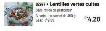 Thiriet Lentilles vertes cuites offre