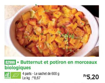 Thiriet Butternut et potiron en morceaux biologiques offre