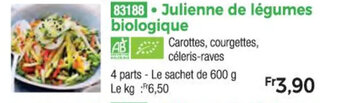 Thiriet Julienne de légumes biologique offre