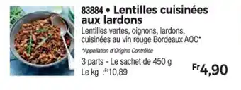 Thiriet Lentilles vertes, oignons, lardons offre
