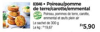 Thiriet Poireau/pomme de terre/carotte/emmental offre