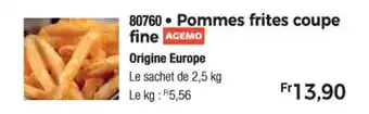 Thiriet Pommes frites coupe fine offre
