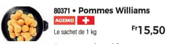 Thiriet Pommes Williams offre
