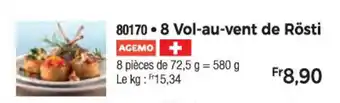 8 Vol-au-vent de Rösti