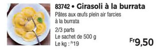 Thiriet Girasoli à la burrata offre