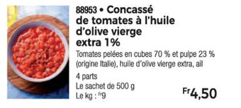 Thiriet Concassé de tomates à l'huile d'olive vierge extra 1% offre