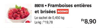 Thiriet Framboises entières et brisées offre