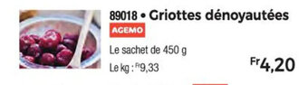 Thiriet Griottes dénoyautées offre