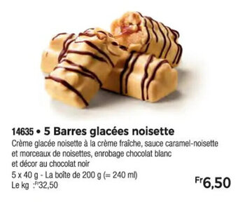 Thiriet 5 Barres glacées noisette offre