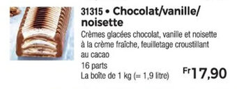 Thiriet Chocolat/vanille/noisette offre