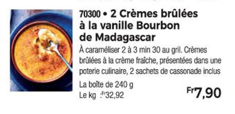Thiriet 2 Crèmes brûlées à la vanille Bourbon de Madagascar offre