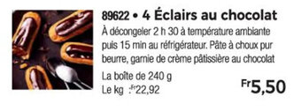 Thiriet 4 Éclairs au chocolat offre