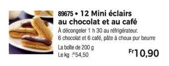 Thiriet 12 Mini éclairs au chocolat et au café offre