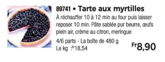 Thiriet Tarte aux myrtilles offre