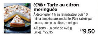 Thiriet Tarte au citron meringuée offre