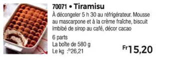 Thiriet Tiramisu offre