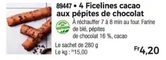 Thiriet 89447 • 4 Ficelines cacao aux pépites de chocolat offre
