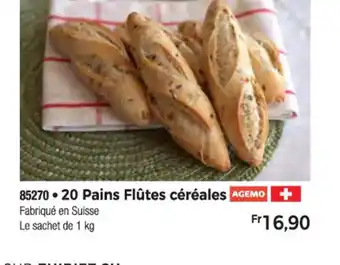 85270.20 Pains Flûtes céréales AGEMO + Fabriqué en Suisse
