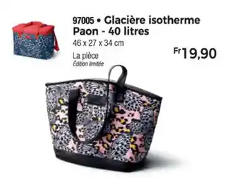 Thiriet 97005 Glacière isotherme Paon - 40 litres 46 x 27 x 34 cm offre