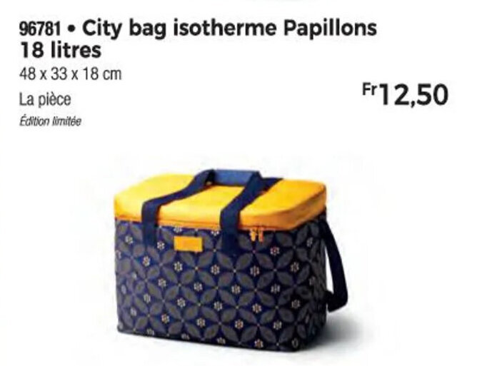 Promo 96781 City bag isotherme Papillons chez Thiriet