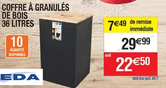 Cora x Carrefour COFFRE À GRANULÉS DE BOIS 36 LITRES offre