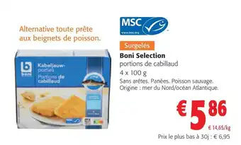 Colruyt Boni Selection portions de cabillaud offre
