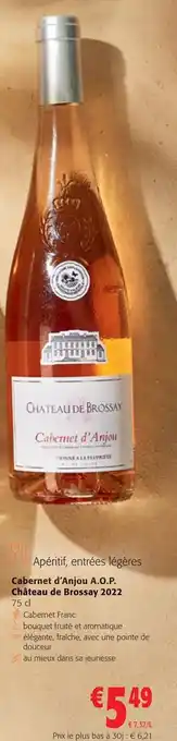 Colruyt Cabernet d'Anjou A.O.P. Château de Brossay 2022 75 cl offre