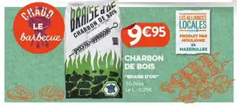 E.Leclerc CHARBON DE BOIS "BRAISE D'OR" 50 litres offre