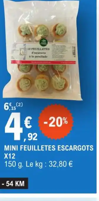 E.Leclerc MINI FEUILLETES ESCARGOTS X12 offre