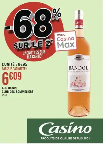 Casino Supermarchés Aoc bandol club des sommeliers offre