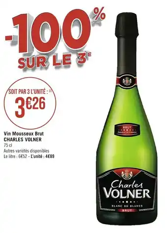 Casino Supermarchés Charles volner vin mousseux brut offre