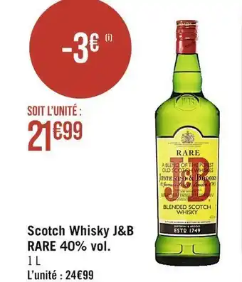 Casino Supermarchés J&b rare scotch whisky 40% vol. offre