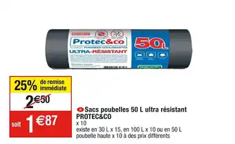 Cora x Carrefour Protec&co sacs poubelles 50 l ultra résistant offre