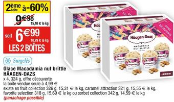 Cora x Carrefour Häagen-dazs glace macadamia nut brittle offre